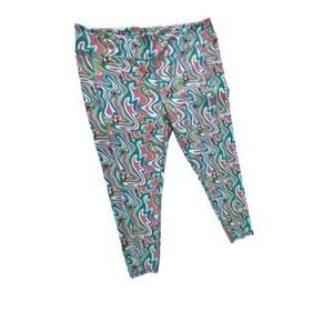 "DISNEY"‎ Leggings Chip & Dale Swirl Multicolor SZ 1X Workout Gym  Exercise Yoga